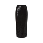 Carla Zampatti Black Liquid Sequin Long Line Pencil Skirt | Sequin & Embellished Skirts | Coveti