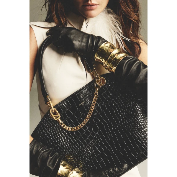 Carla Zampatti Black Medium Milano Tote Bag | Totes & Top-Handle Bags | Coveti