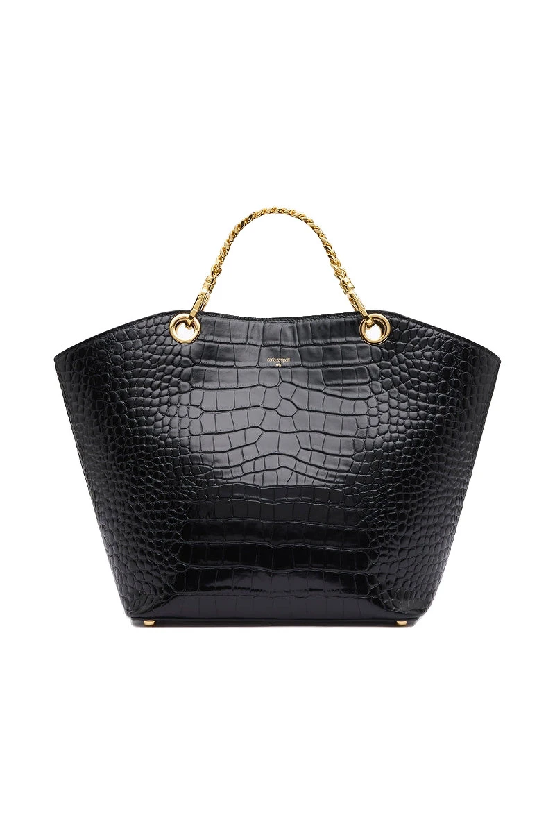 Carla Zampatti Black Medium Milano Tote Bag Carla Zampatti Black Medium Milano Tote Bag | Totes & Top-Handle Bags | Coveti