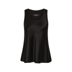 Carla Zampatti Black Satin Acetate Racer Tank | Sleeveless & Tank Tops | Coveti