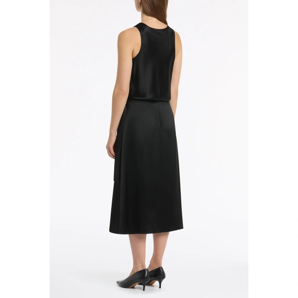 Carla Zampatti Black Satin Acetate Racer Tank | Sleeveless & Tank Tops | Coveti