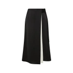 Carla Zampatti Black Satin Acetate Waist Tie Fluted Midi Skirt | Midi Skirts | Coveti