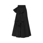 Carla Zampatti Black Taffeta Tie Waist Bubble Skirt | Midi Skirts | Coveti