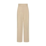 Carla Zampatti Bone Luxe Cotton Drill Pleated Pant | Wide leg pants | Coveti