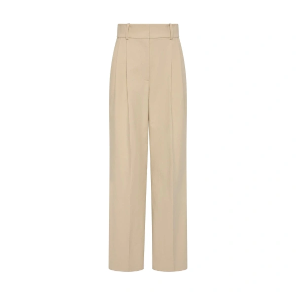Carla Zampatti Bone Luxe Cotton Drill Pleated Pant | Wide leg pants | Coveti