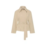 Carla Zampatti Bone Luxe Cotton Drill Short Trench Coat | Trench Coats | Coveti