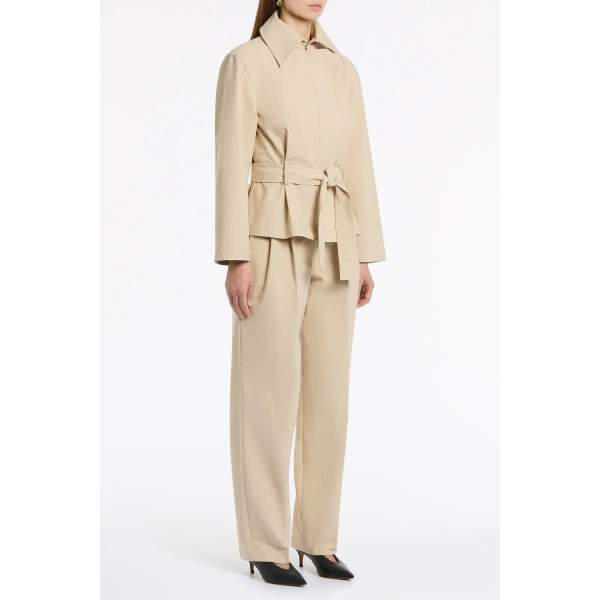 Carla Zampatti Bone Luxe Cotton Drill Short Trench Coat | Trench Coats | Coveti