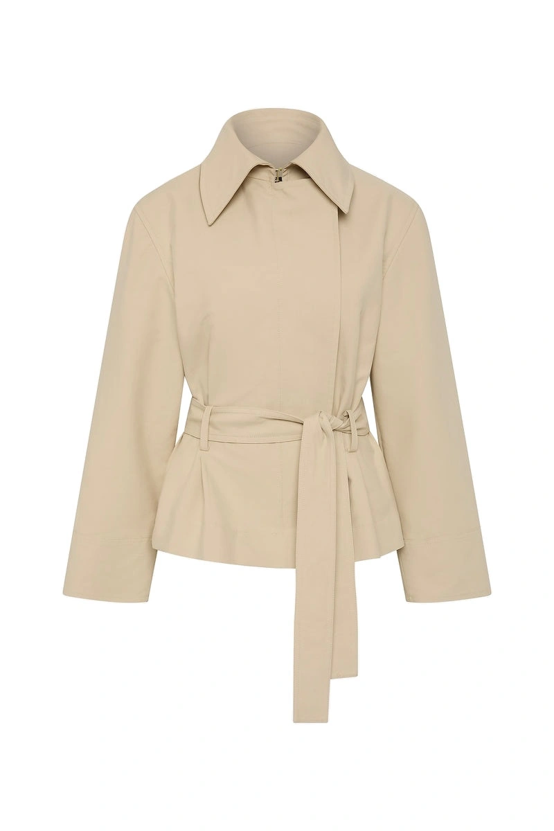 Carla Zampatti Bone Luxe Cotton Drill Short Trench Coat Carla Zampatti Bone Luxe Cotton Drill Short Trench Coat | Trench Coats | Coveti