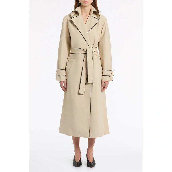 Carla Zampatti Bone Luxe Cotton Drill Trench Coat | Trench Coats | Coveti