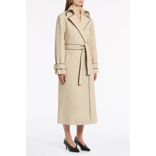 Carla Zampatti Bone Luxe Cotton Drill Trench Coat | Trench Coats | Coveti