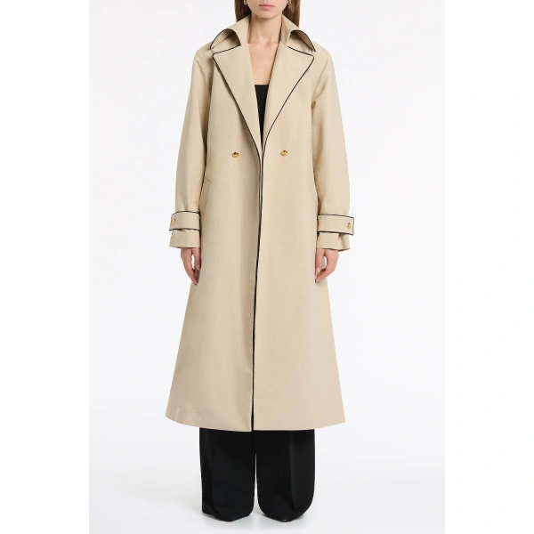 Carla Zampatti Bone Luxe Cotton Drill Trench Coat | Trench Coats | Coveti