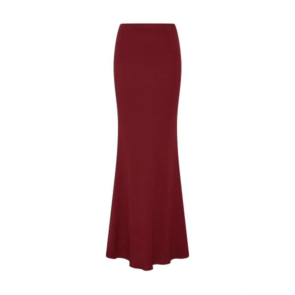 Carla Zampatti Cabernet Crepe Bias Fishtail Skirt | Maxi Skirts | Coveti