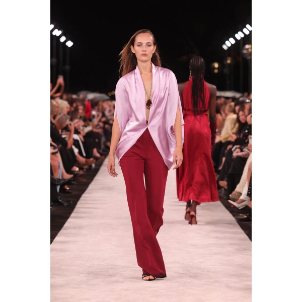 Carla Zampatti Cabernet Crepe Bootleg Pant | Tailored pants | Coveti