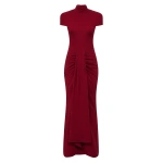 Carla Zampatti Cabernet Crepe Cap Sleeve Gown | Evening Gowns | Coveti