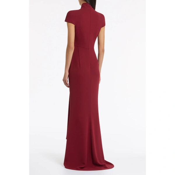 Carla Zampatti Cabernet Crepe Cap Sleeve Gown | Evening Gowns | Coveti