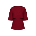 Carla Zampatti Cabernet Crepe Cape Top | Blouse | Coveti