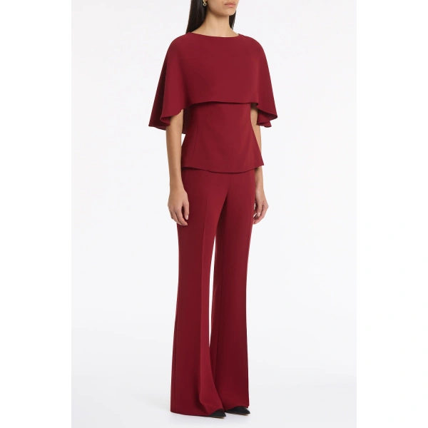 Carla Zampatti Cabernet Crepe Cape Top | Blouse | Coveti