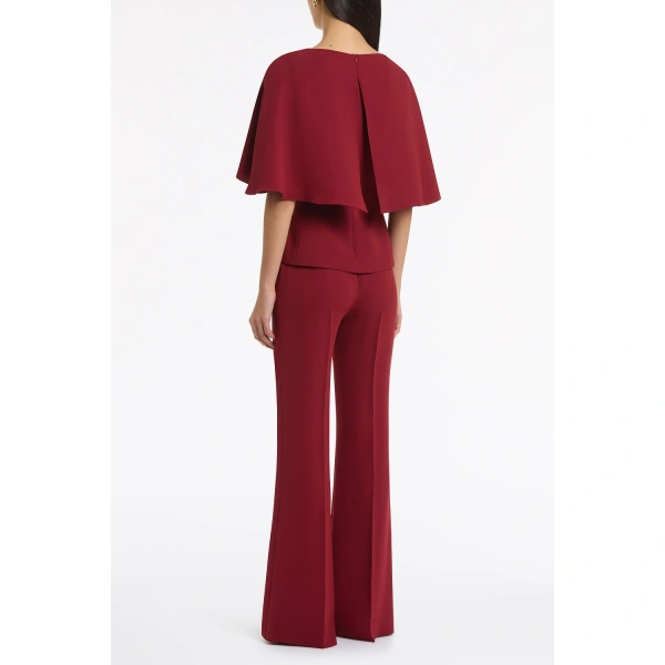 Carla Zampatti Cabernet Crepe Cape Top | Blouse | Coveti