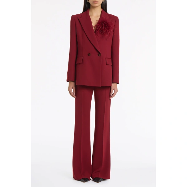 Carla Zampatti Cabernet Crepe Double Breasted Blazer | Blazers | Coveti