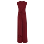 Carla Zampatti Cabernet Crepe Tie Front Jumpsuit | Jumpsuit | Coveti
