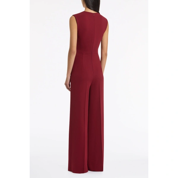 Carla Zampatti Cabernet Crepe Tie Front Jumpsuit | Jumpsuit | Coveti