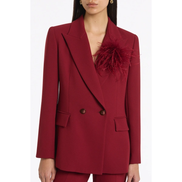 Carla Zampatti Cabernet Feather Brooch | Brooches & Pins | Coveti