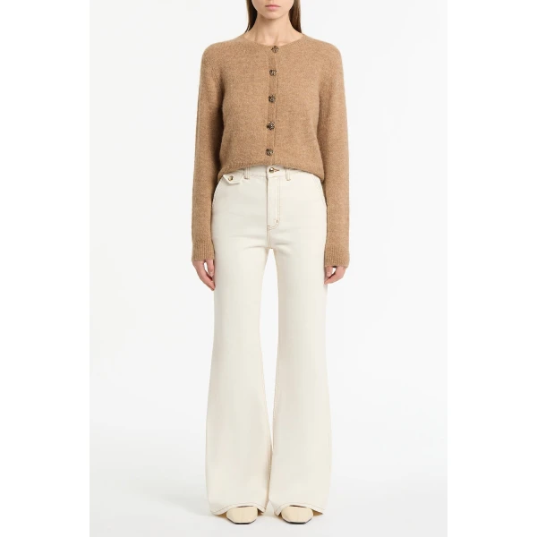 Carla Zampatti Ecru Bootleg Denim Jeans | Denim | Coveti