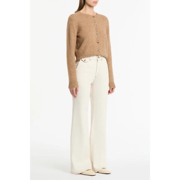 Carla Zampatti Ecru Bootleg Denim Jeans | Denim | Coveti