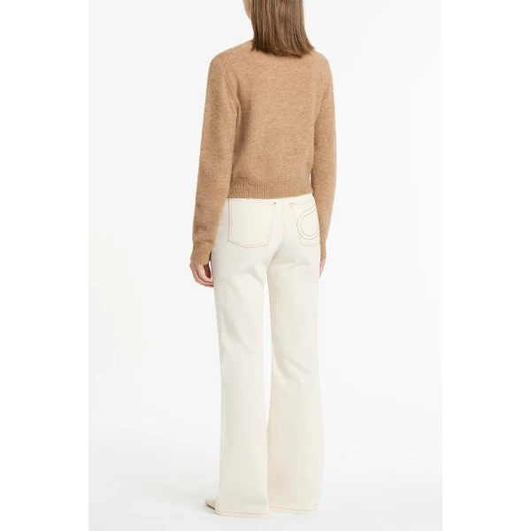 Carla Zampatti Ecru Bootleg Denim Jeans | Denim | Coveti