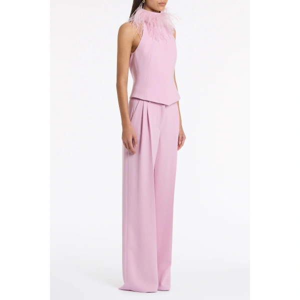 Carla Zampatti Floss Crepe Feather Detail Bodice | Sleeveless & Tank Tops | Coveti