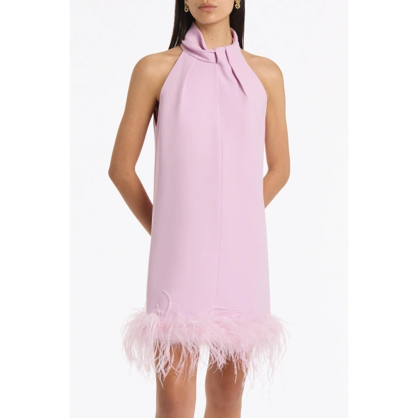 Carla Zampatti Floss Crepe Feather Mini Dress | Mini Dresses | Coveti