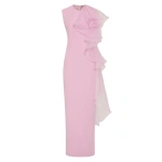 Carla Zampatti Floss Crepe Ruffle Detail Gown | Evening Gowns | Coveti