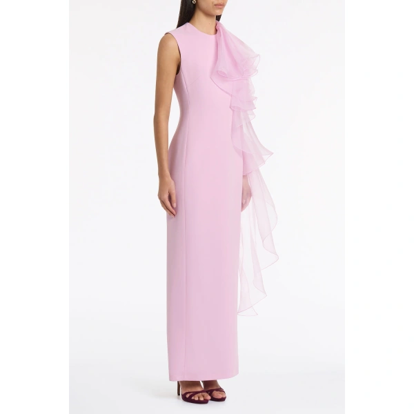 Carla Zampatti Floss Crepe Ruffle Detail Gown | Evening Gowns | Coveti