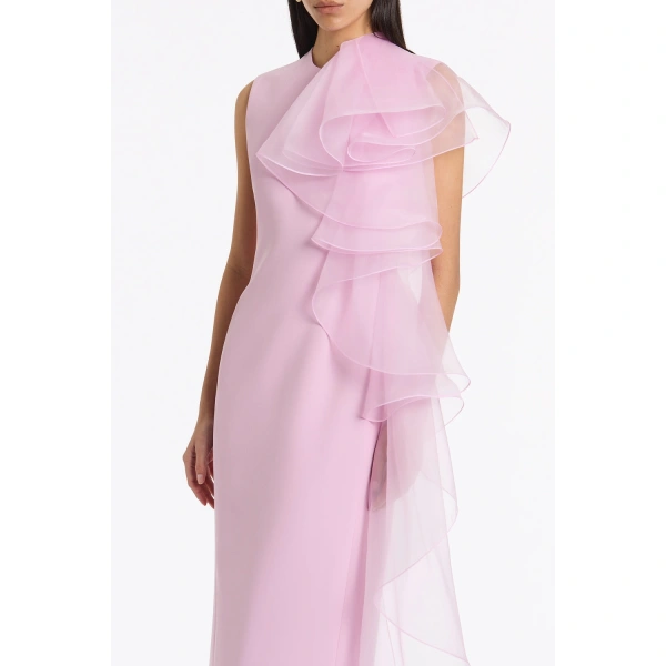 Carla Zampatti Floss Crepe Ruffle Detail Gown | Evening Gowns | Coveti