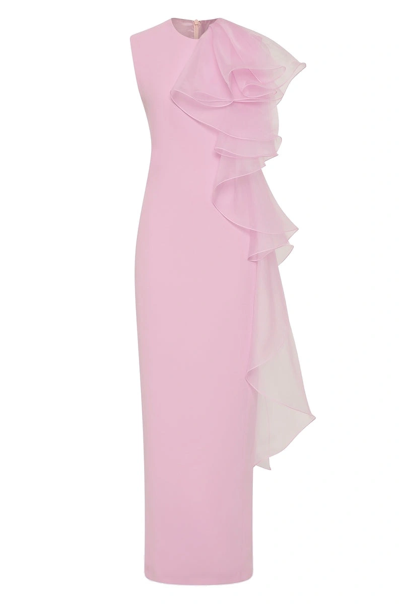 Carla Zampatti Floss Crepe Ruffle Detail Gown Carla Zampatti Floss Crepe Ruffle Detail Gown | Evening Gowns | Coveti