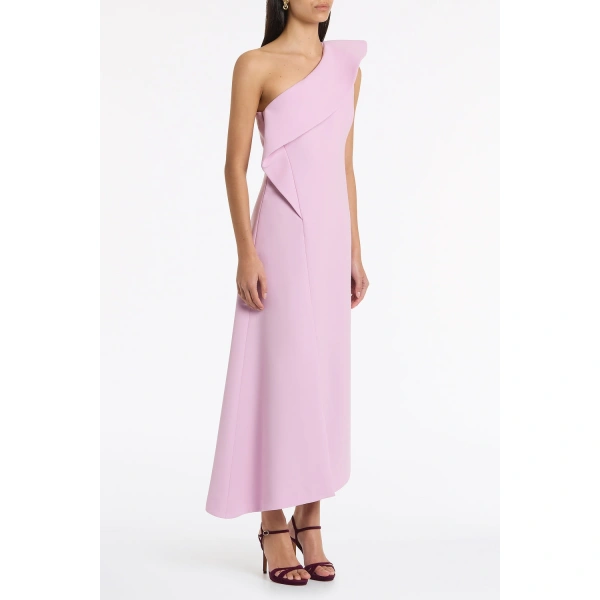 Carla Zampatti Floss Crepe Sculpted One Shoulder Midi Dress | Midi Dresses | Coveti