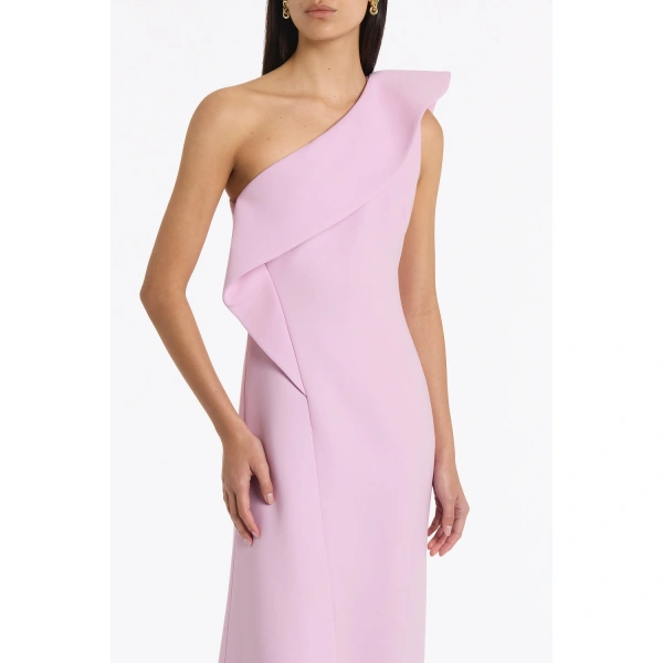 Carla Zampatti Floss Crepe Sculpted One Shoulder Midi Dress | Midi Dresses | Coveti