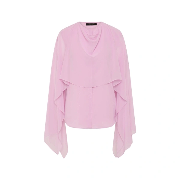 Floss Georgette Cape Overlay Blouse