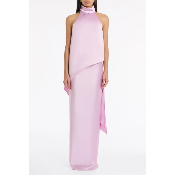 Carla Zampatti Floss Lustre Satin Draped Asymmetric Top | Sleeveless & Tank Tops | Coveti
