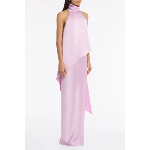 Carla Zampatti Floss Lustre Satin Draped Asymmetric Top | Sleeveless & Tank Tops | Coveti