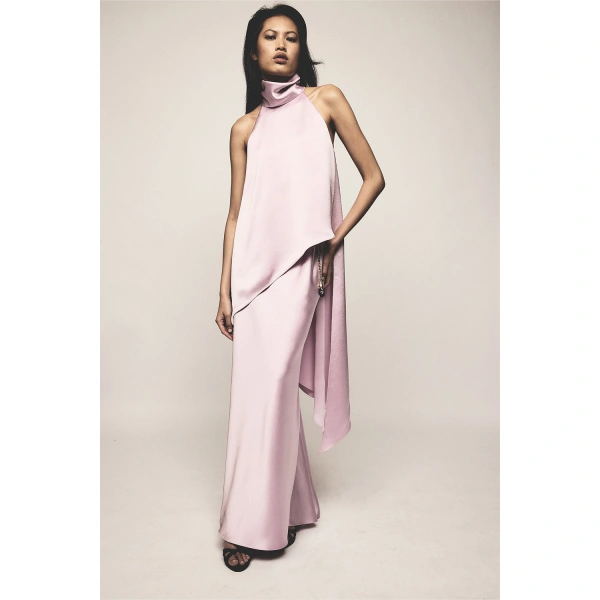 Carla Zampatti Floss Lustre Satin Draped Asymmetric Top | Sleeveless & Tank Tops | Coveti
