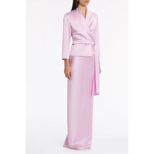 Carla Zampatti Floss Lustre Satin Wrap Top | Blouse | Coveti