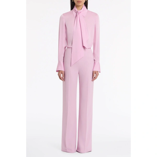 Carla Zampatti Floss Silk Satin Georgette Scarf Detail Blouse | Blouse | Coveti
