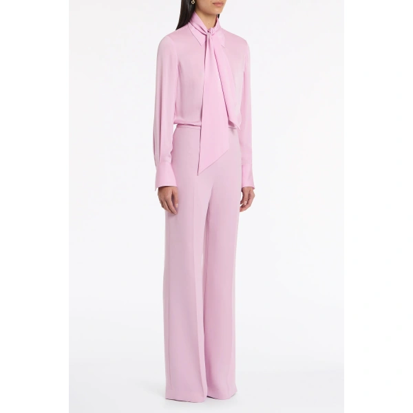 Carla Zampatti Floss Silk Satin Georgette Scarf Detail Blouse | Blouse | Coveti