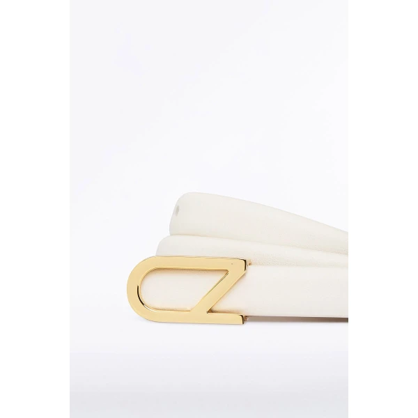 Carla Zampatti Ivory CZ Thin Logo Belt | Belts | Coveti