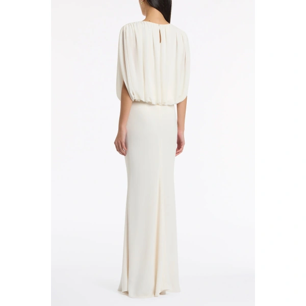 Carla Zampatti Ivory Crepe Bias Fishtail Skirt | Maxi Skirts | Coveti