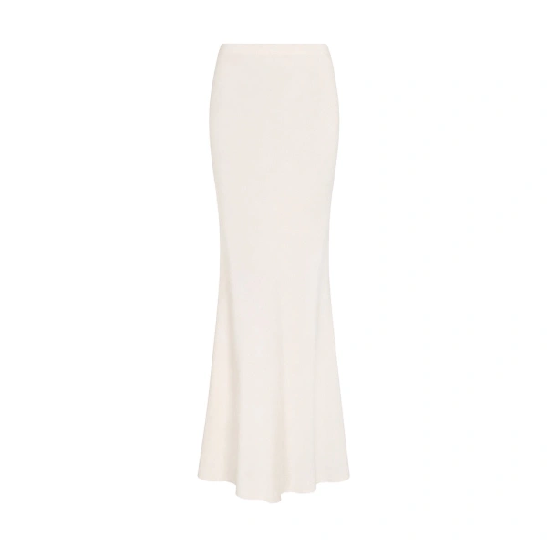 Ivory Crepe Bias Fishtail Skirt