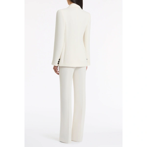 Carla Zampatti Ivory Crepe Double Breasted Blazer | Blazers | Coveti