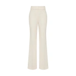 Carla Zampatti Ivory Crepe Pintuck Flared Pant | Tailored pants | Coveti