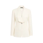 Carla Zampatti Ivory Crepe Shawl Collar Jacket | Blazers | Coveti
